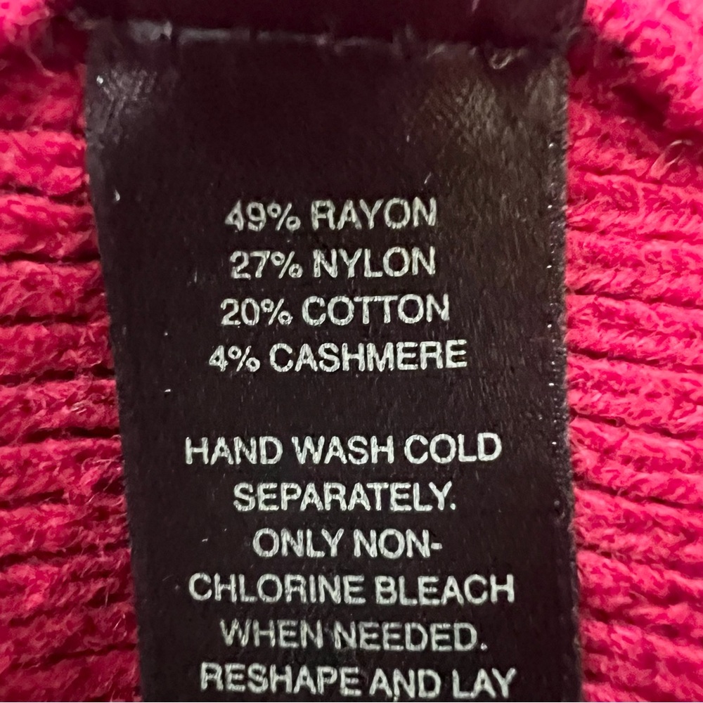 WHBM Red Cashmere Blend Wrapped Wide Collar V Neck Sweater Top Size Small - Picture 9 of 10